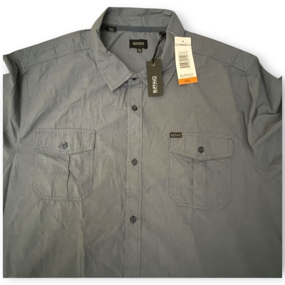 NWT Buffalo David Bitton Men’s Short-Sleeve Micro-Check Button-Up Shirt Size XL - Picture 3 of 10